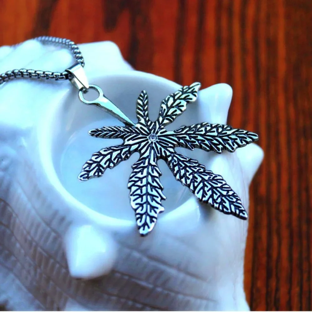 ❤️hemp hip hop style Leaves Pendants necklace for women/men, N90201P173
